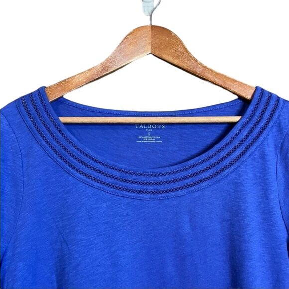 NWT! Talbots blue short sleeve tee - Picture 2 of 9